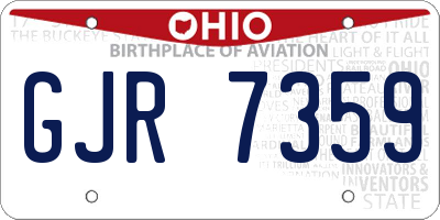 OH license plate GJR7359
