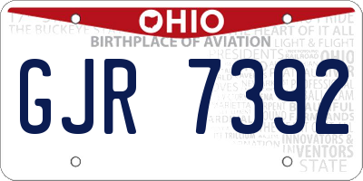 OH license plate GJR7392