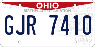 OH license plate GJR7410