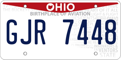 OH license plate GJR7448