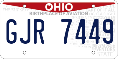 OH license plate GJR7449