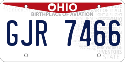 OH license plate GJR7466