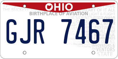 OH license plate GJR7467