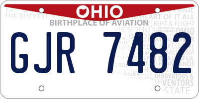 OH license plate GJR7482