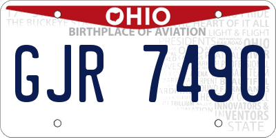OH license plate GJR7490