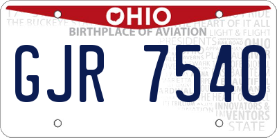 OH license plate GJR7540