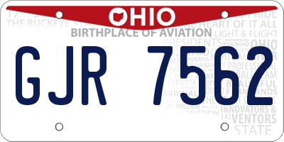 OH license plate GJR7562