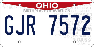 OH license plate GJR7572