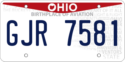 OH license plate GJR7581