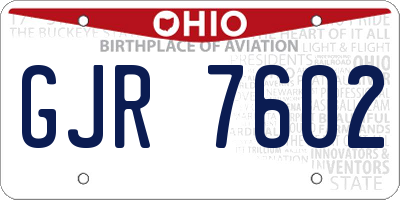 OH license plate GJR7602