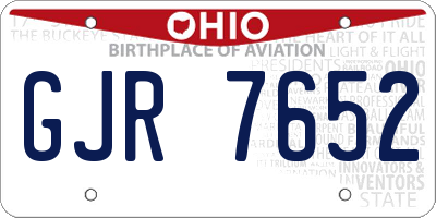 OH license plate GJR7652