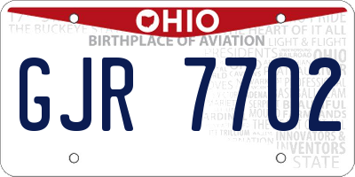 OH license plate GJR7702