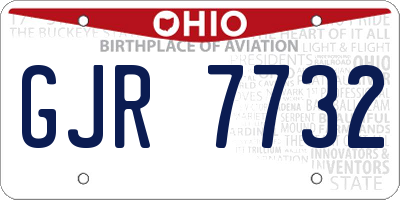 OH license plate GJR7732