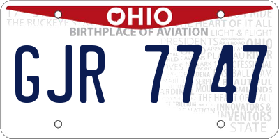 OH license plate GJR7747