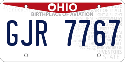 OH license plate GJR7767