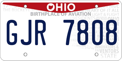 OH license plate GJR7808