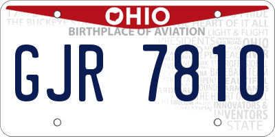 OH license plate GJR7810