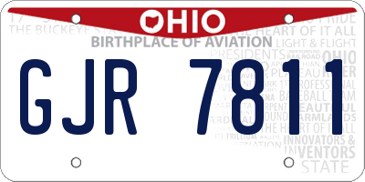 OH license plate GJR7811