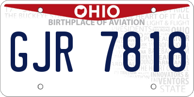 OH license plate GJR7818