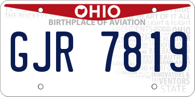 OH license plate GJR7819