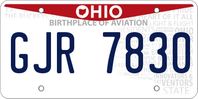 OH license plate GJR7830