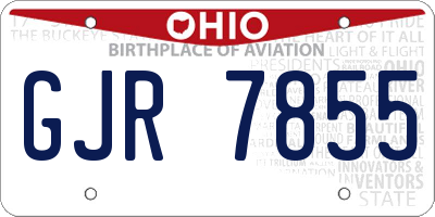 OH license plate GJR7855