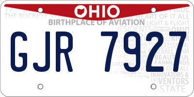 OH license plate GJR7927