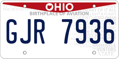 OH license plate GJR7936