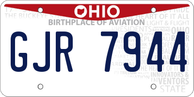 OH license plate GJR7944