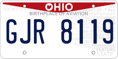 OH license plate GJR8119