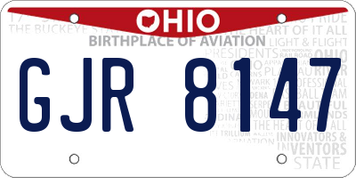 OH license plate GJR8147