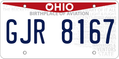 OH license plate GJR8167