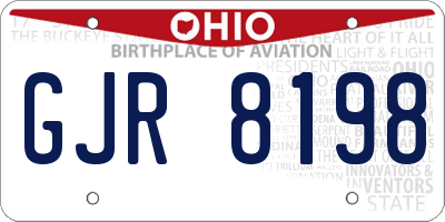 OH license plate GJR8198