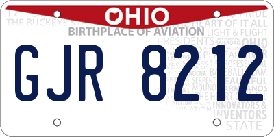 OH license plate GJR8212
