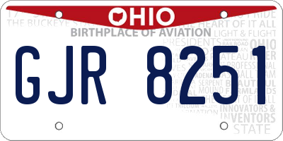 OH license plate GJR8251