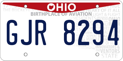 OH license plate GJR8294