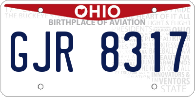 OH license plate GJR8317
