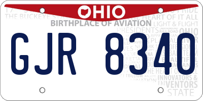 OH license plate GJR8340