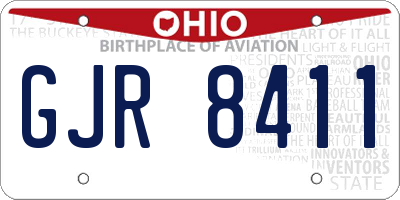 OH license plate GJR8411