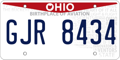 OH license plate GJR8434