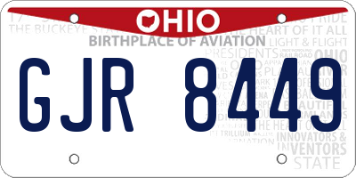 OH license plate GJR8449