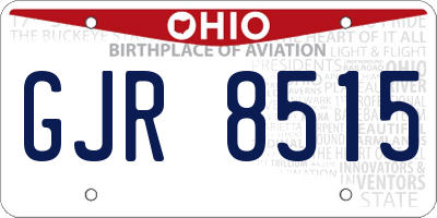 OH license plate GJR8515