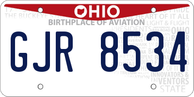 OH license plate GJR8534