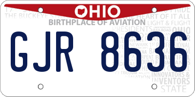 OH license plate GJR8636