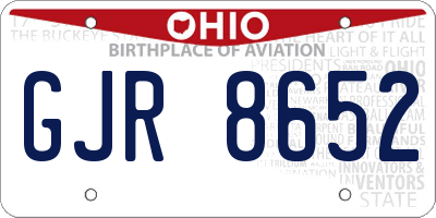 OH license plate GJR8652