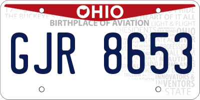 OH license plate GJR8653