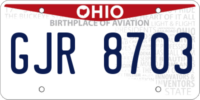 OH license plate GJR8703