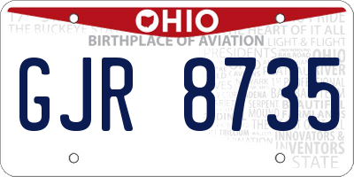 OH license plate GJR8735