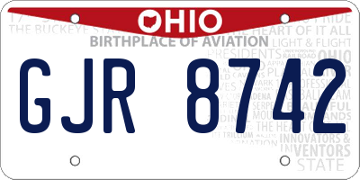 OH license plate GJR8742