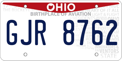 OH license plate GJR8762